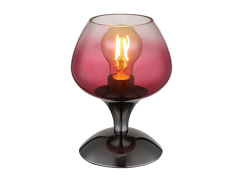 Lampe à poser métal noir chromé/gunmetal, 1x E27