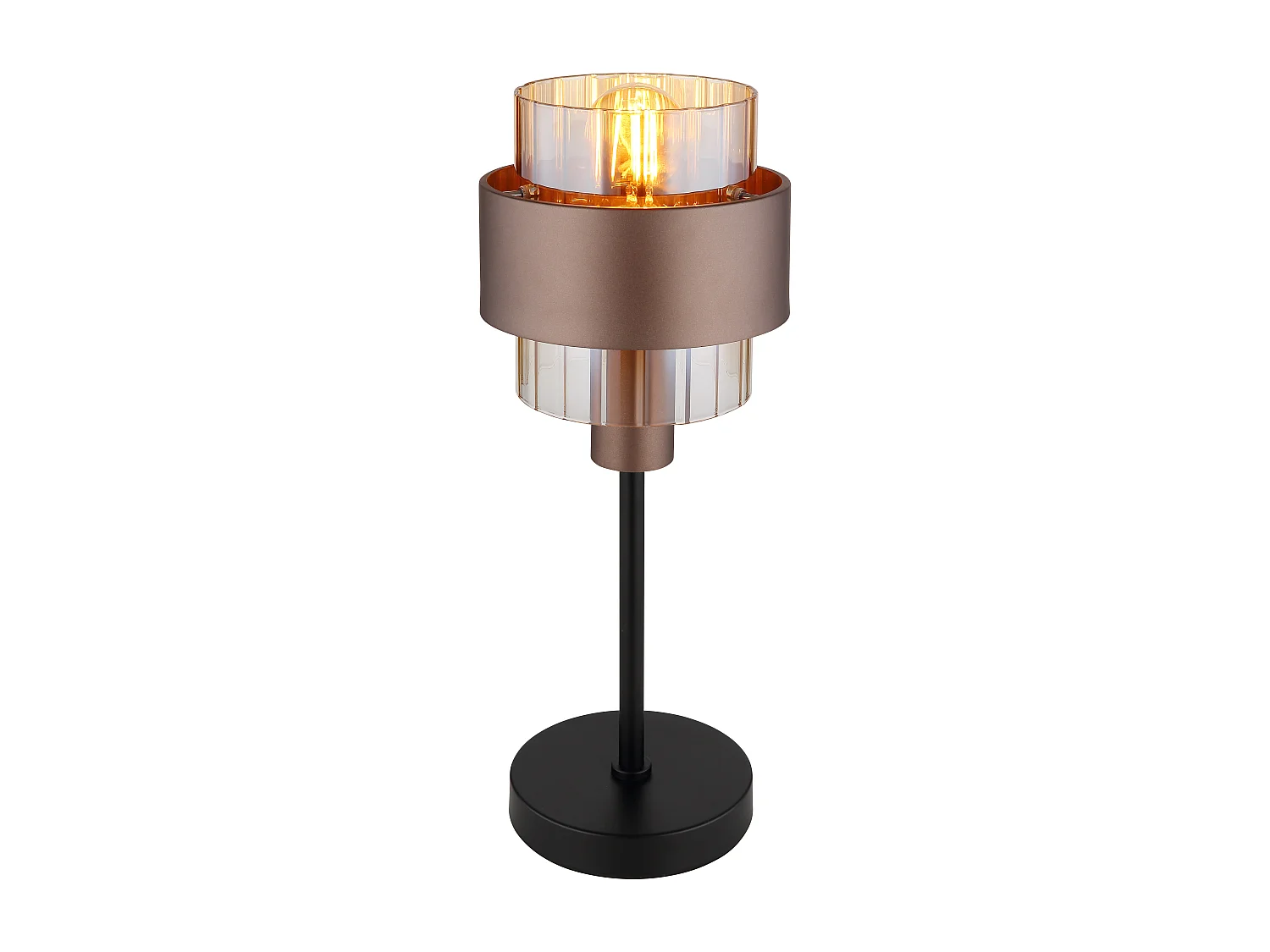 Lampe à poser métal noir mat, 1x E27