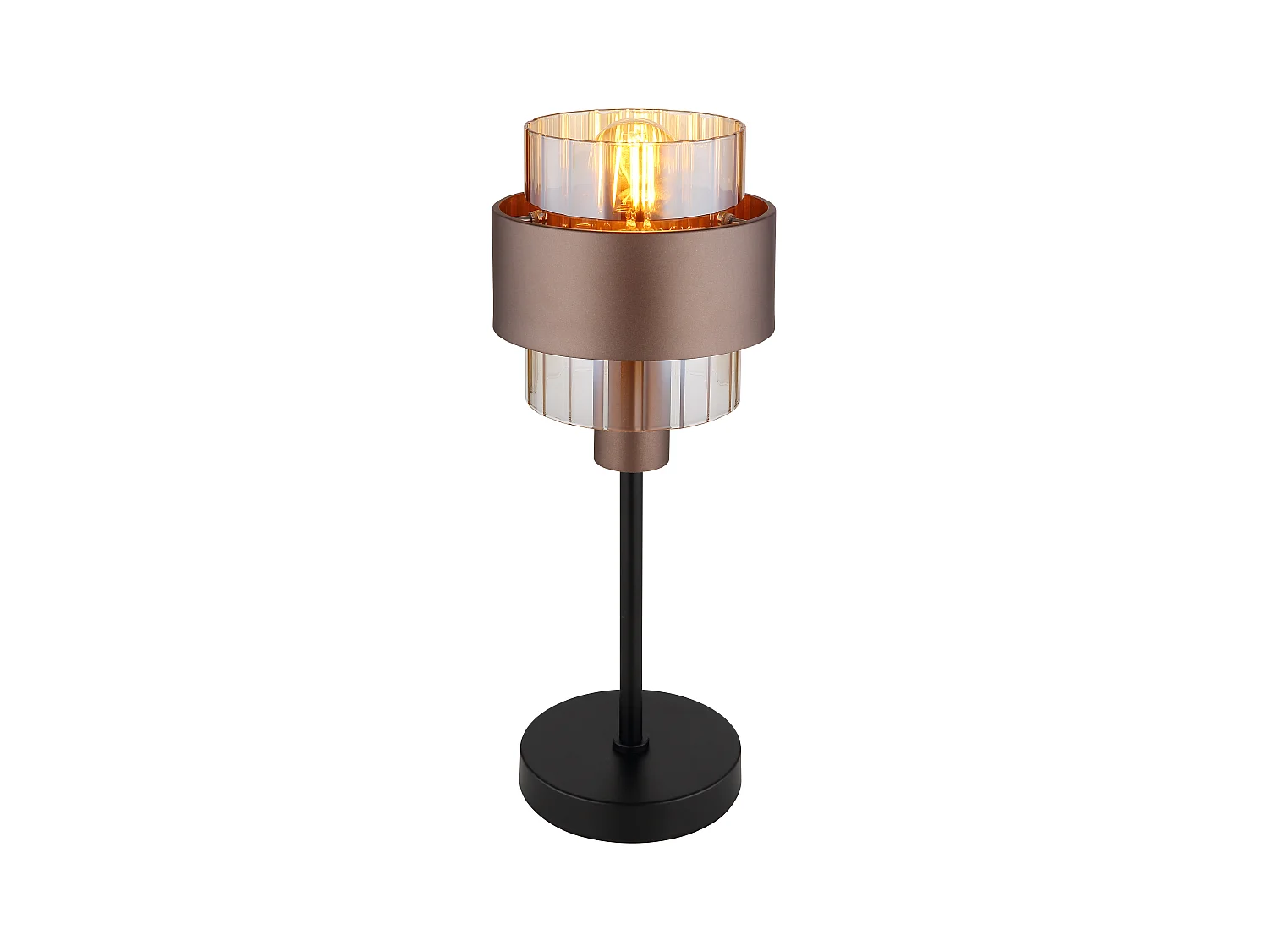 Lampe à poser métal noir mat, 1x E27