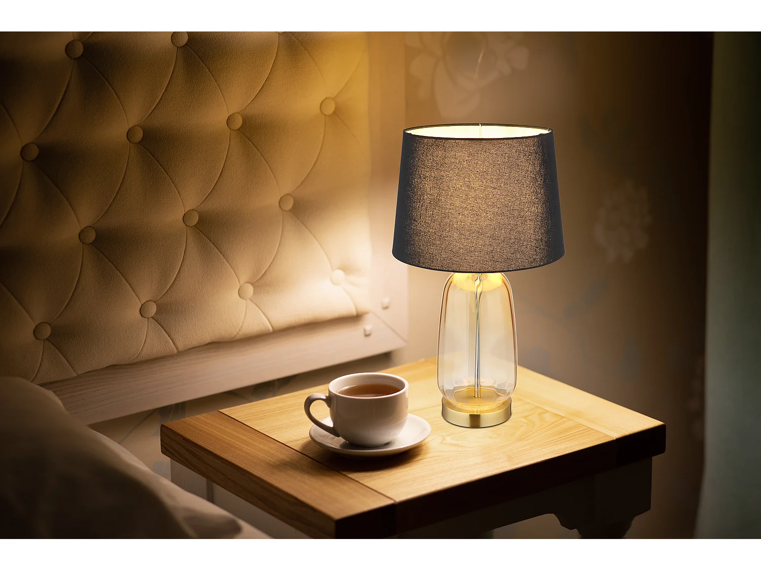 Lampe à poser métal couleur laiton, 1x E27