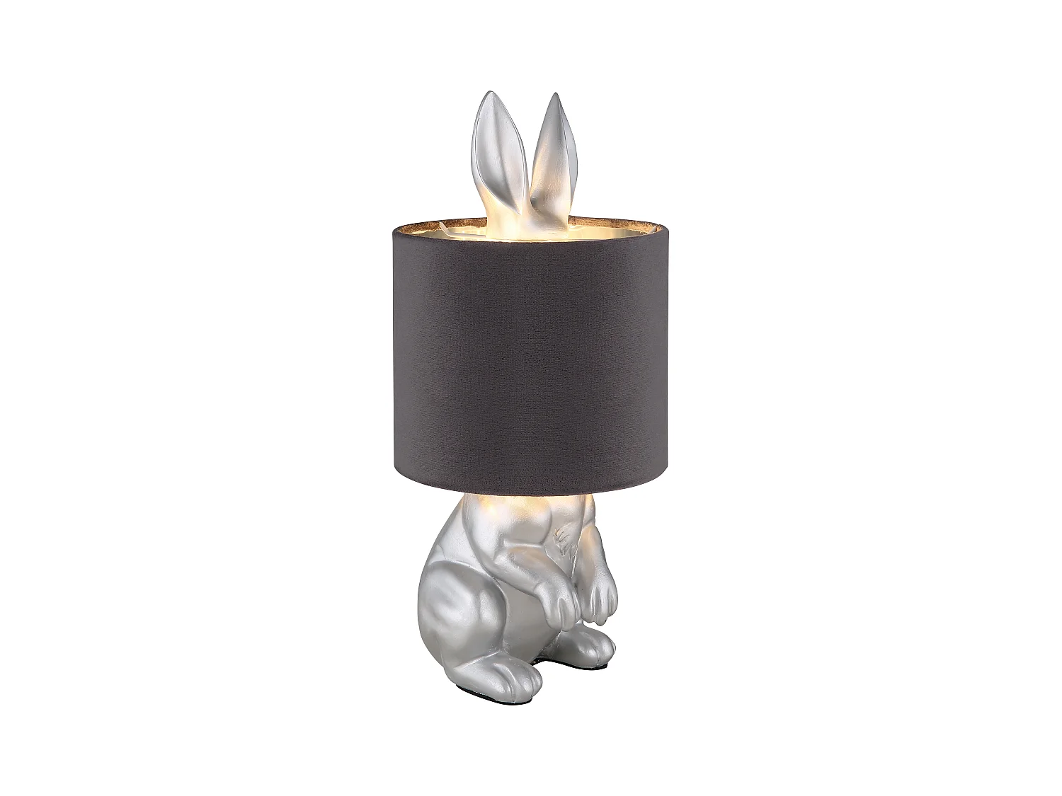 Lampe à poser plastique couleur argent mat, 1x E27