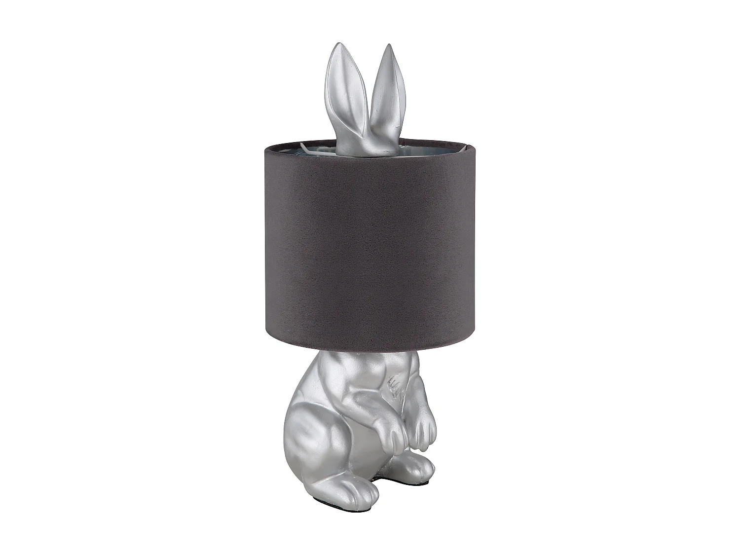 Tafellamp plastic zilverkleurig dof, 1x E27