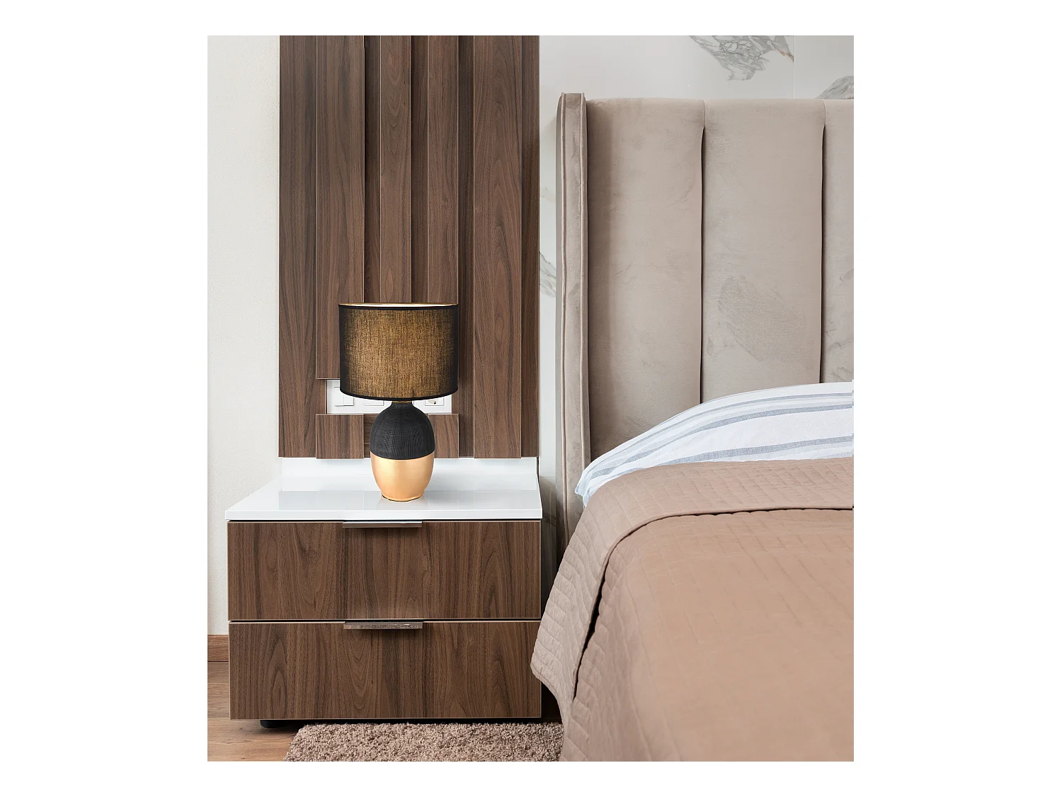 Lampe à poser céramique noir, 1x E14