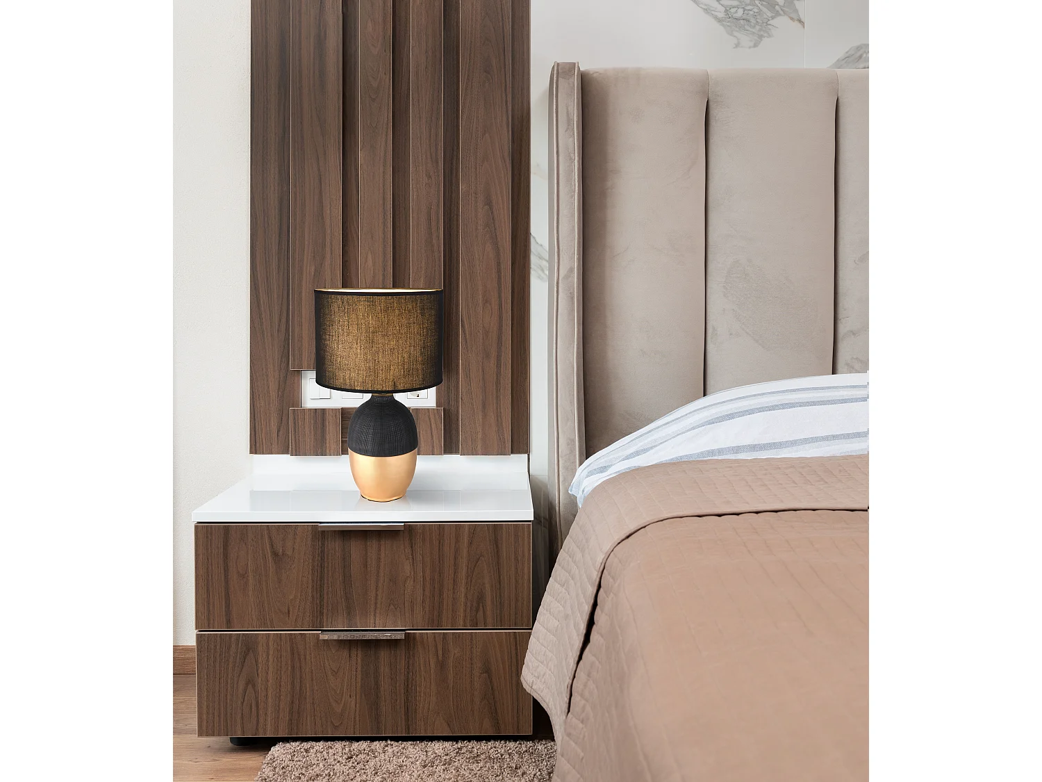 Tischleuchte Keramik schwarz, 1x E14