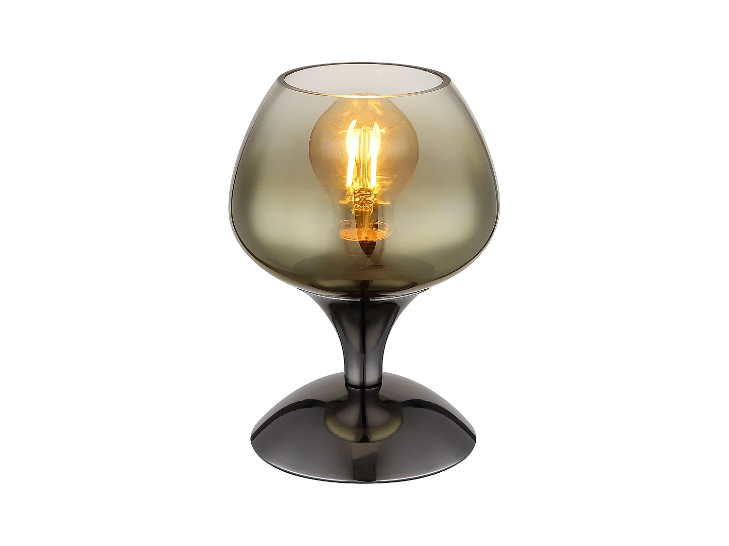 Lampe à poser métal noir chromé/gunmetal, 1x E27