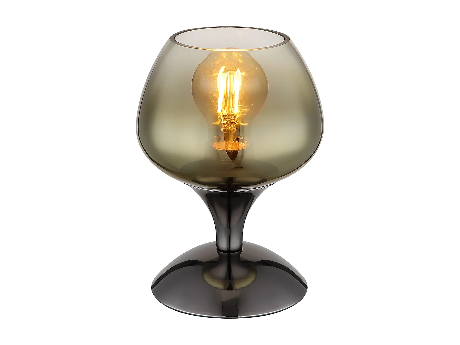 Lampe à poser métal noir chromé/gunmetal, 1x E27