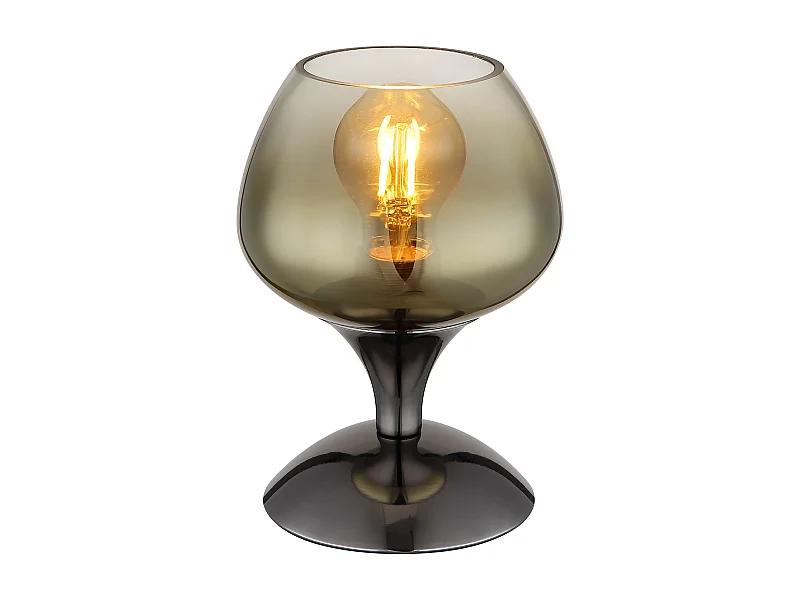 Lampe à poser métal noir chromé/gunmetal, 1x E27