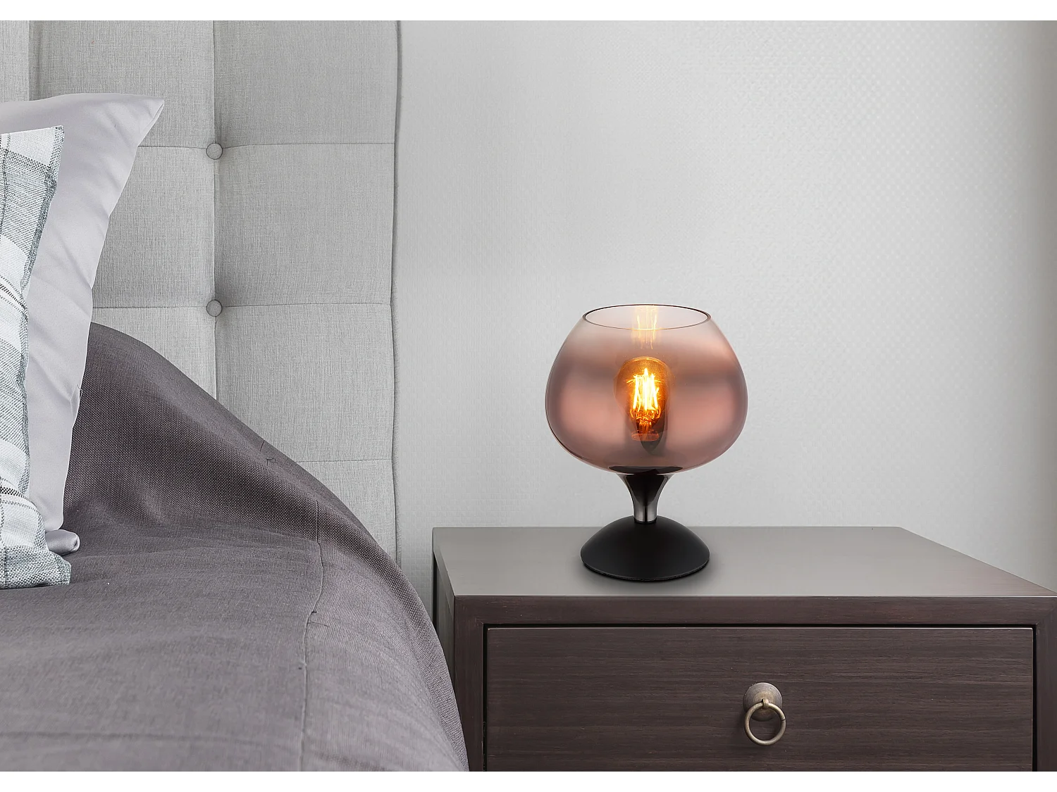 Lampe à poser métal noir mat, 1x E27