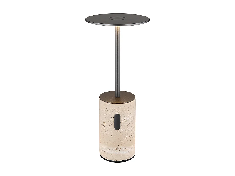 Tischleuchte Travertine Stein grau, LED