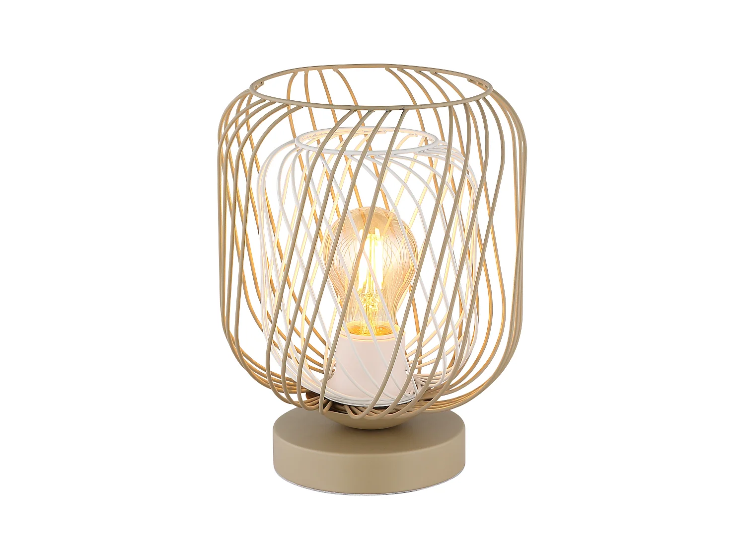 Lampe à poser métal couleur sable mat, 1x E27