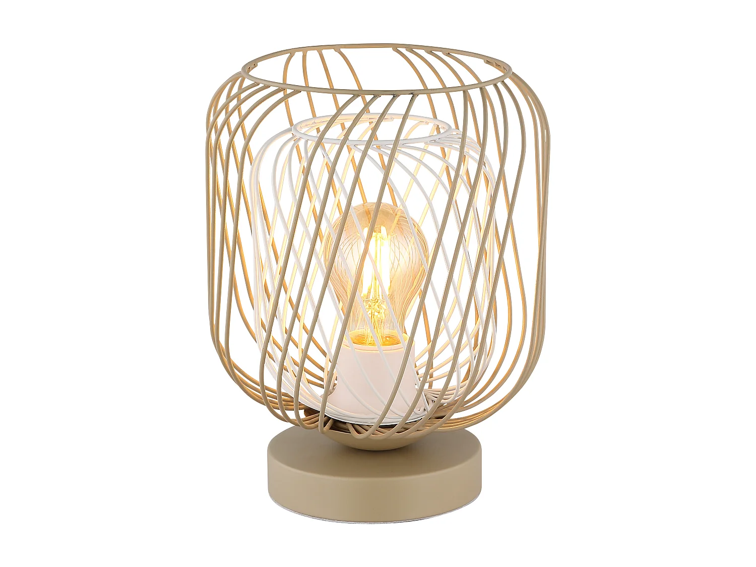 Lampe à poser métal couleur sable mat, 1x E27