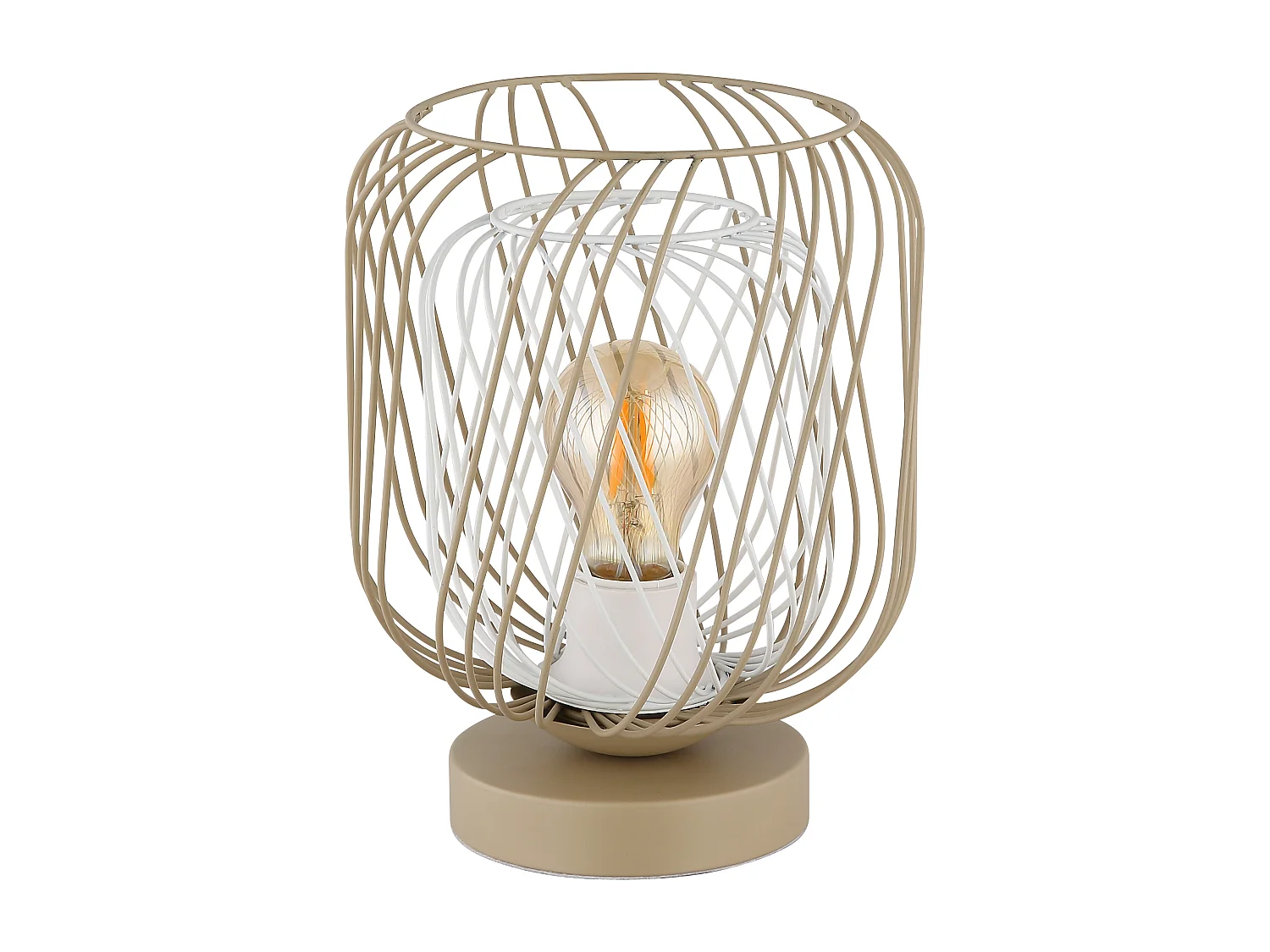 Lampe à poser métal couleur sable mat, 1x E27