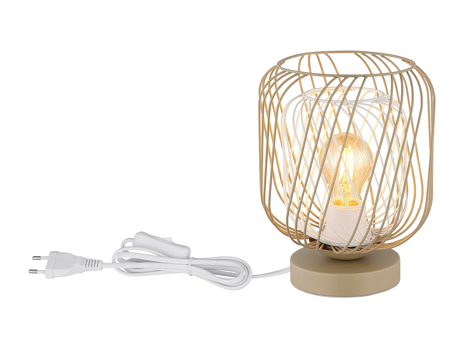 Lampe à poser métal couleur sable mat, 1x E27