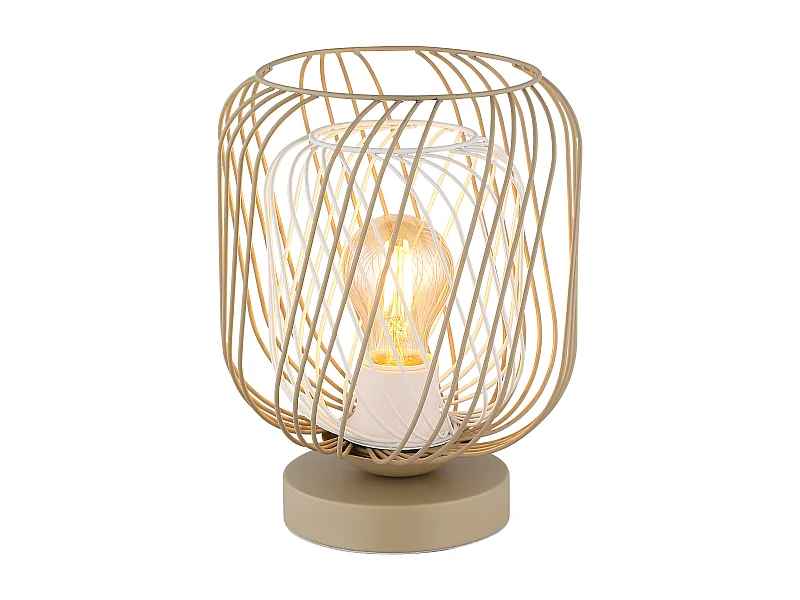 Lampe à poser métal couleur sable mat, 1x E27