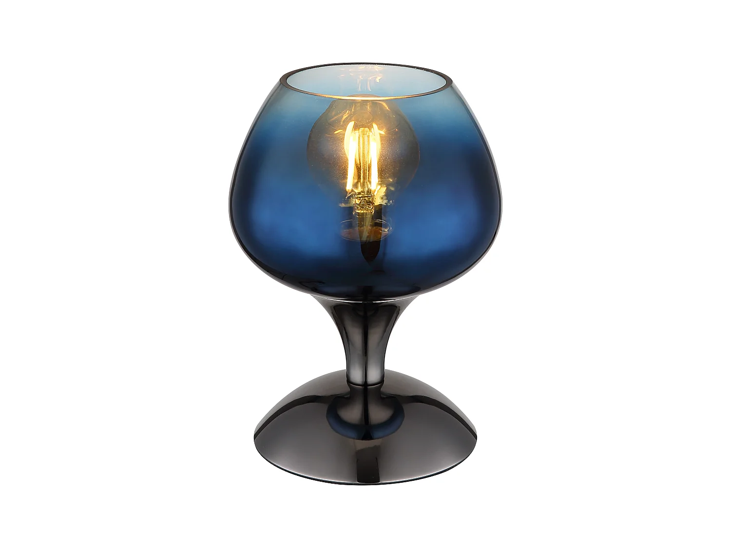 Lampe à poser métal noir chromé/gunmetal, 1x E27