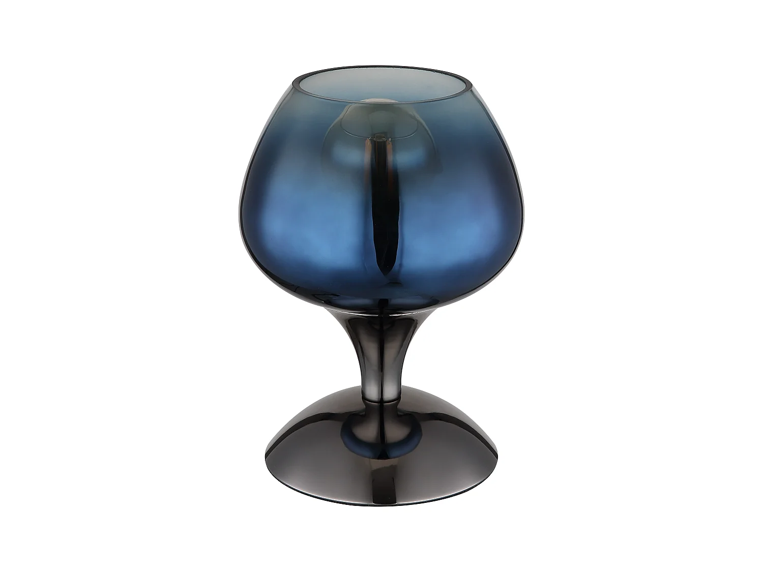 Lampe à poser métal noir chromé/gunmetal, 1x E27