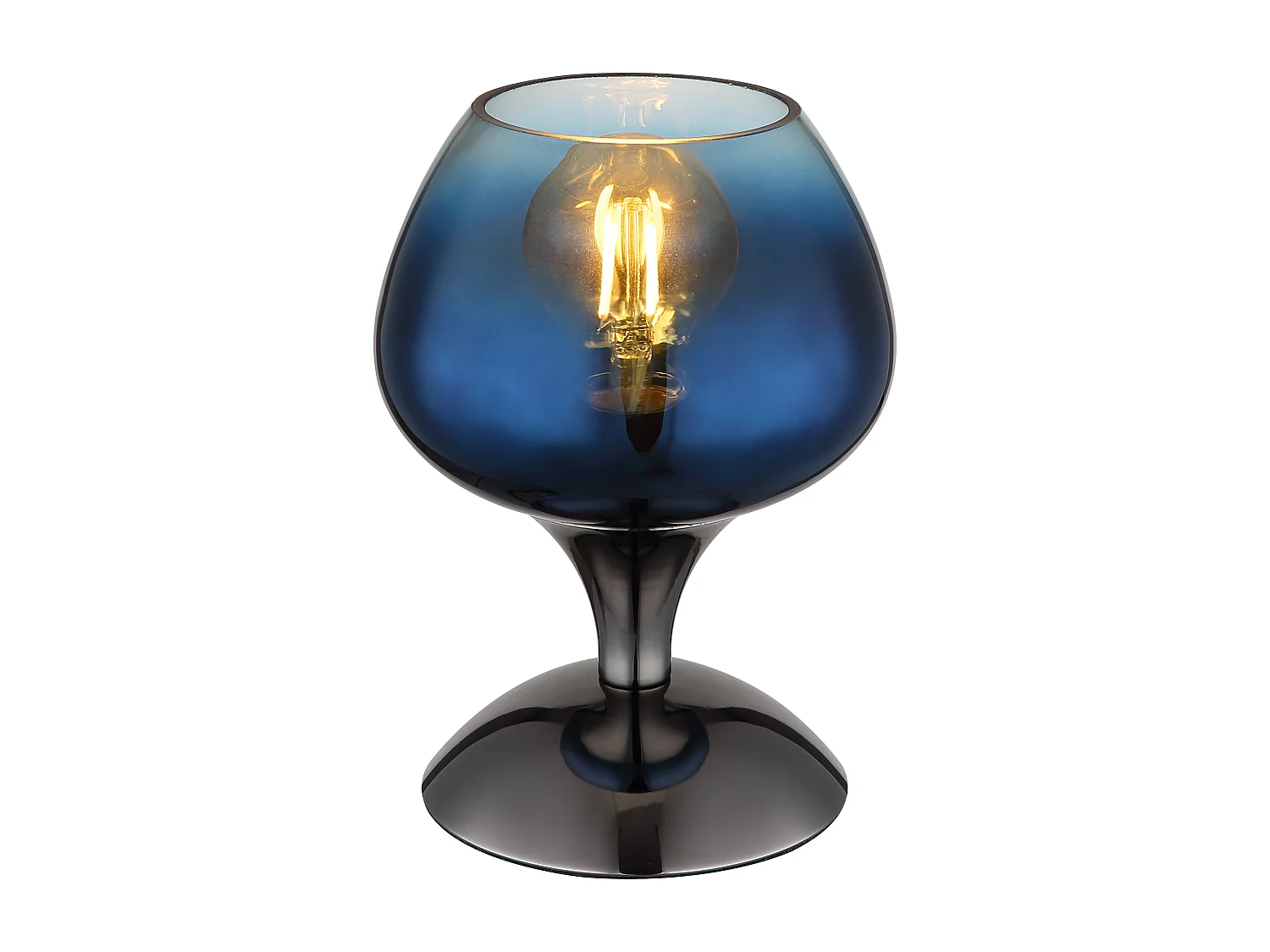 Lampe à poser métal noir chromé/gunmetal, 1x E27