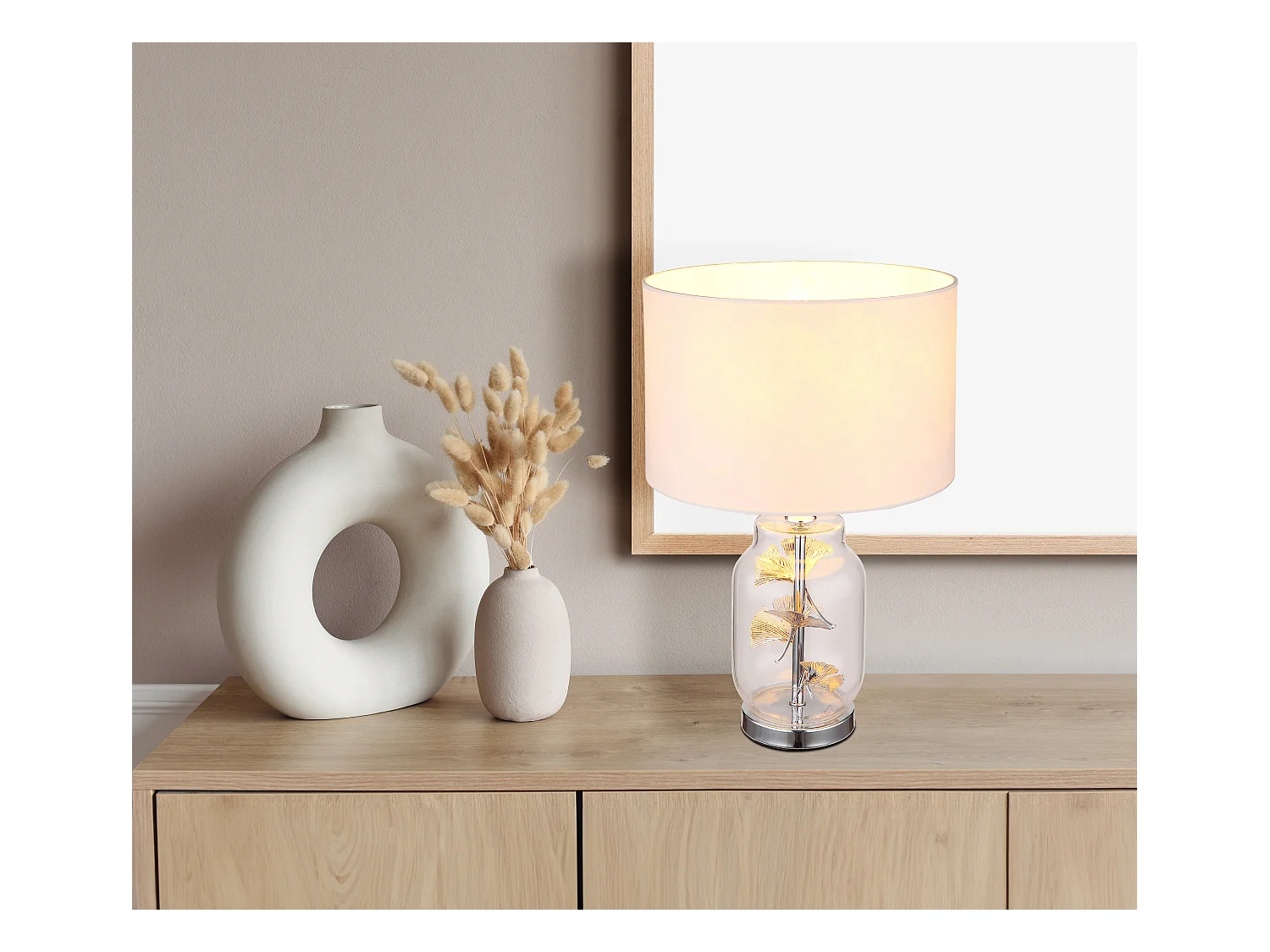 Tischleuchte Metall verchromt, 1x E27