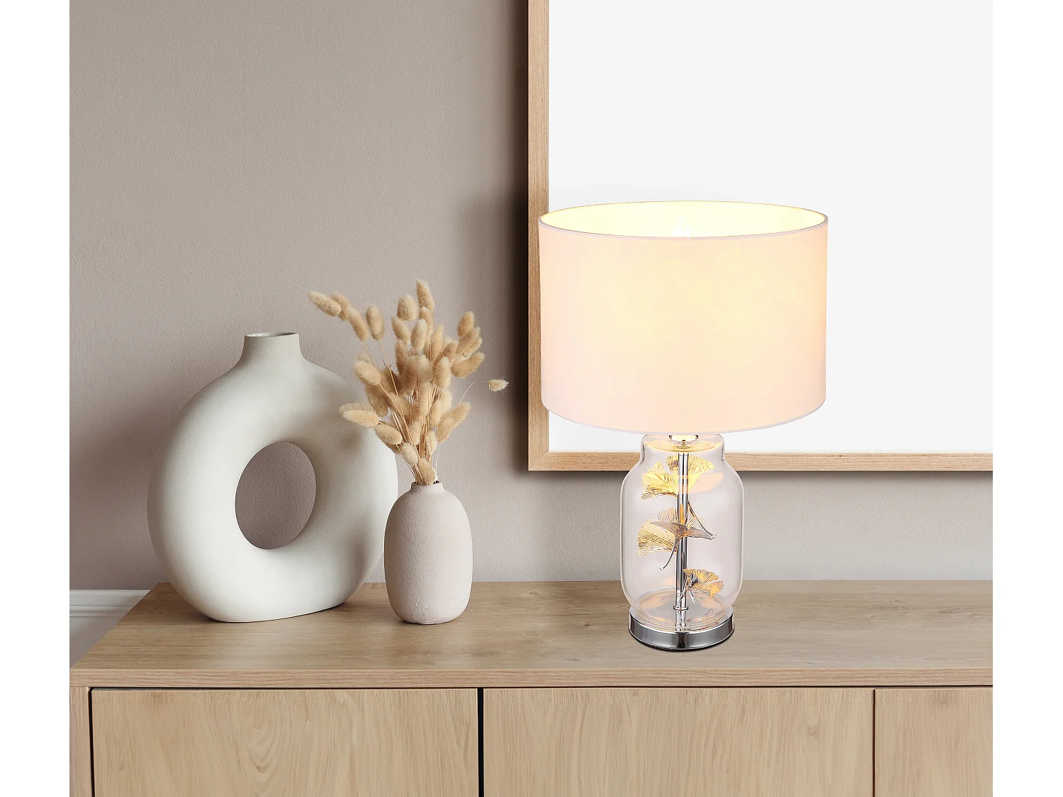 Tischleuchte Metall verchromt, 1x E27