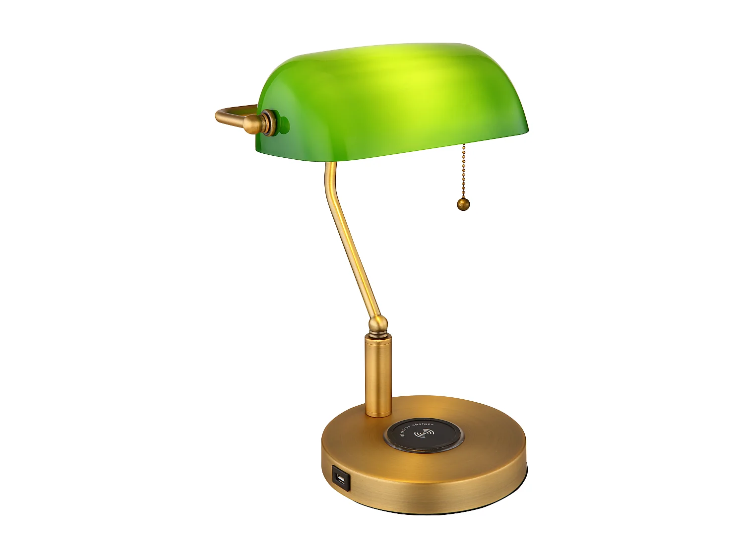 Lampe à poser métal laiton ancien, 1x E27