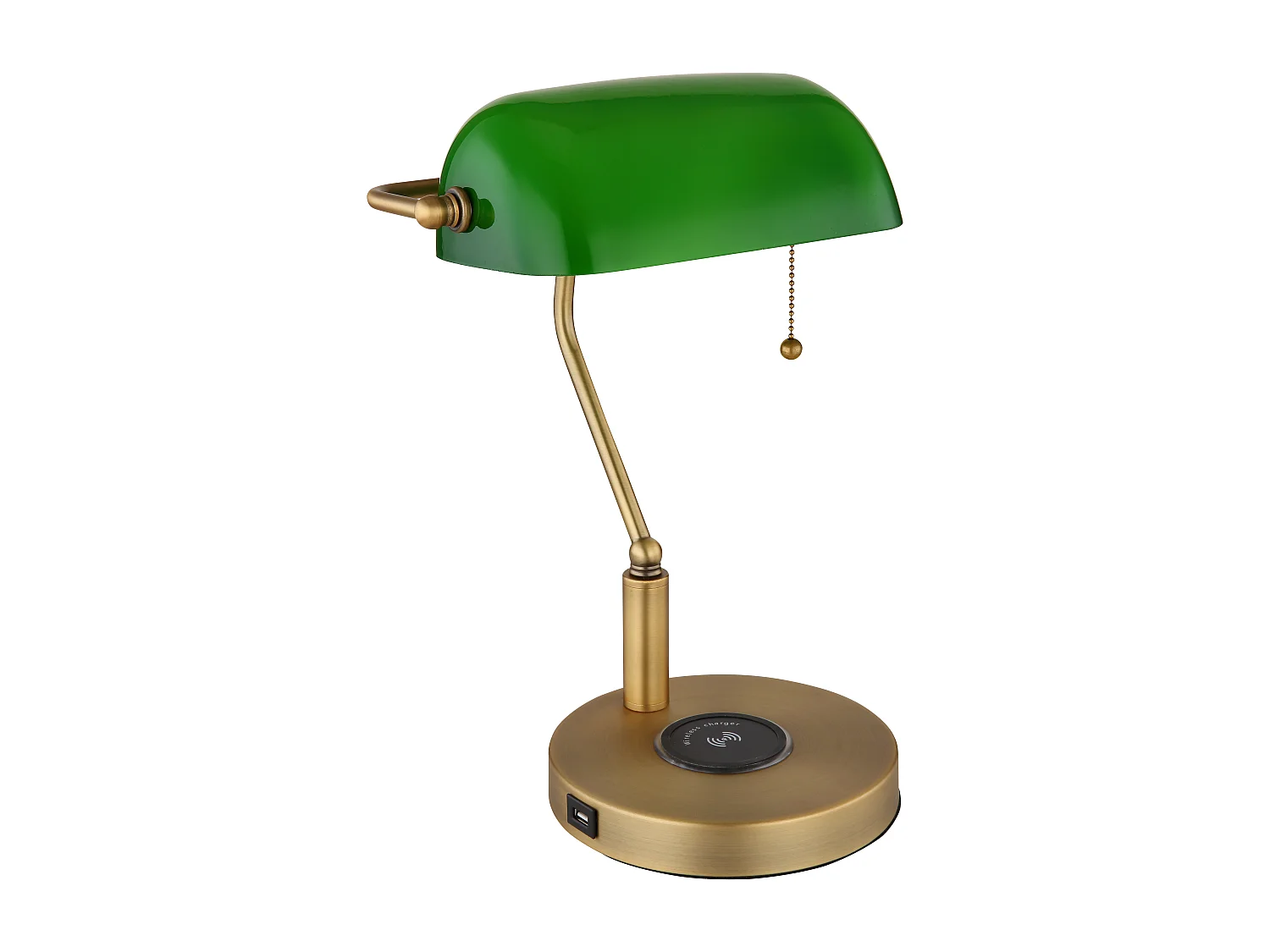 Lampe à poser métal laiton ancien, 1x E27