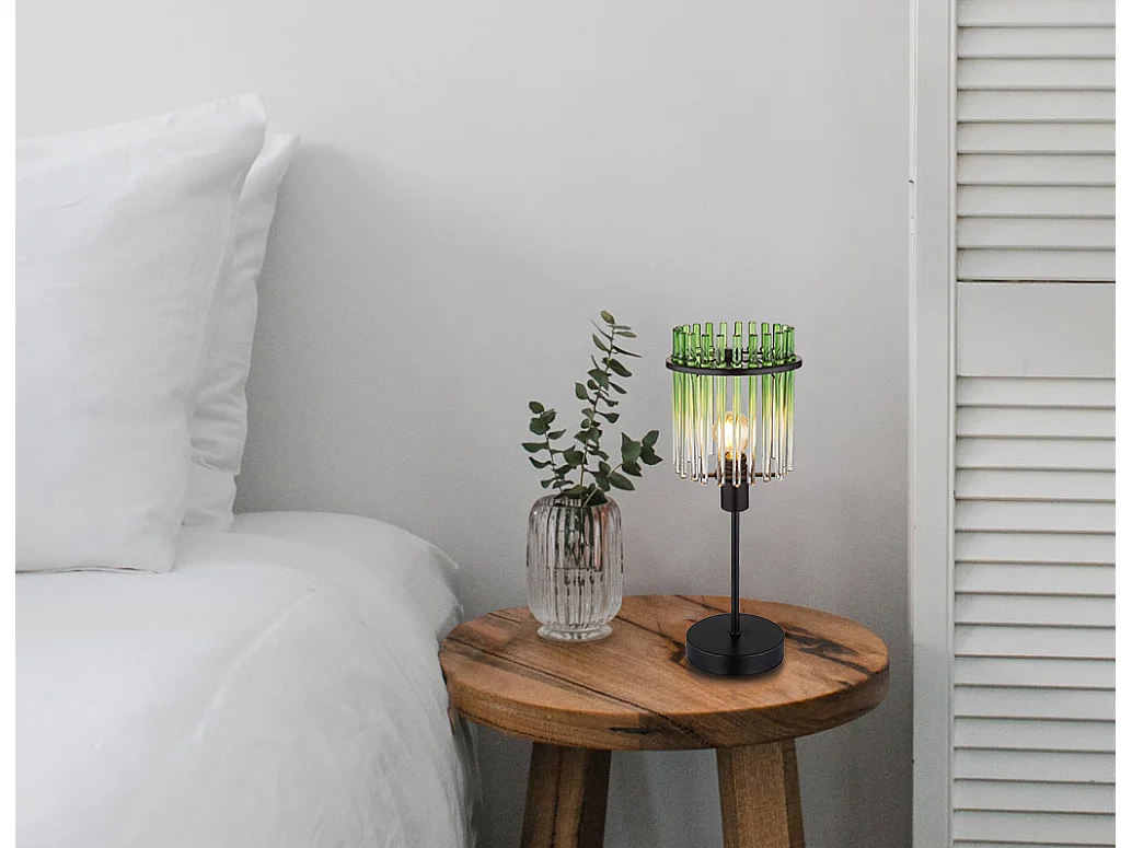 Lampe à poser métal noir mat, 1x E14