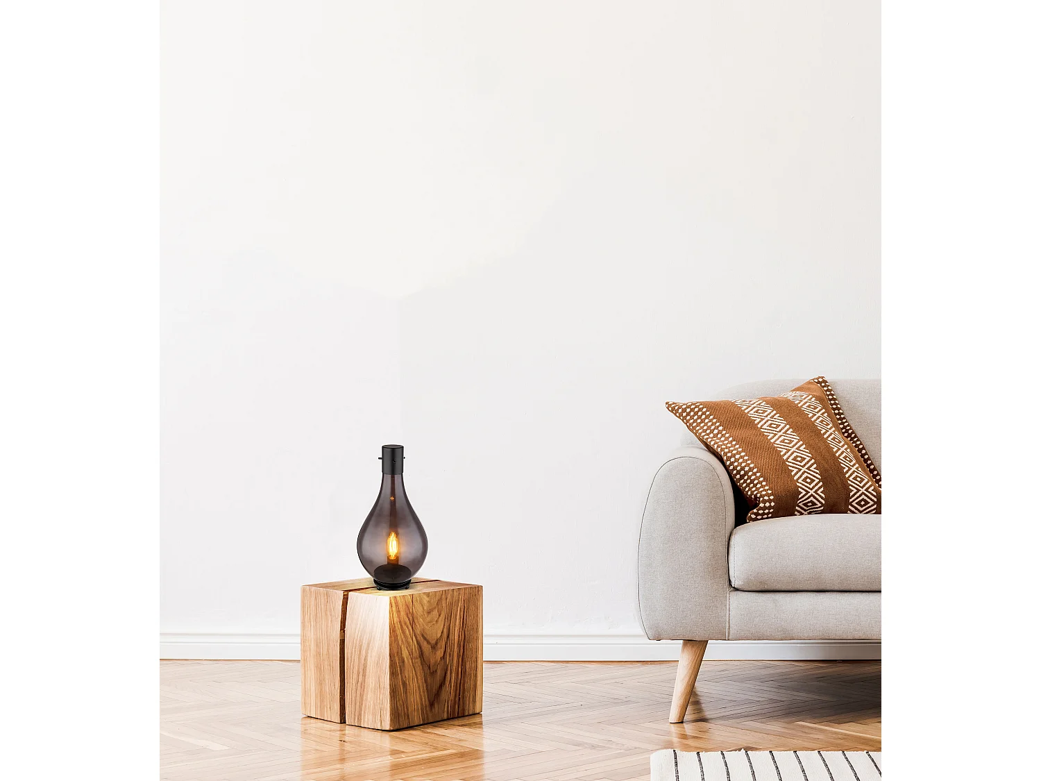 Lampe à poser métal noir mat, 1x E14