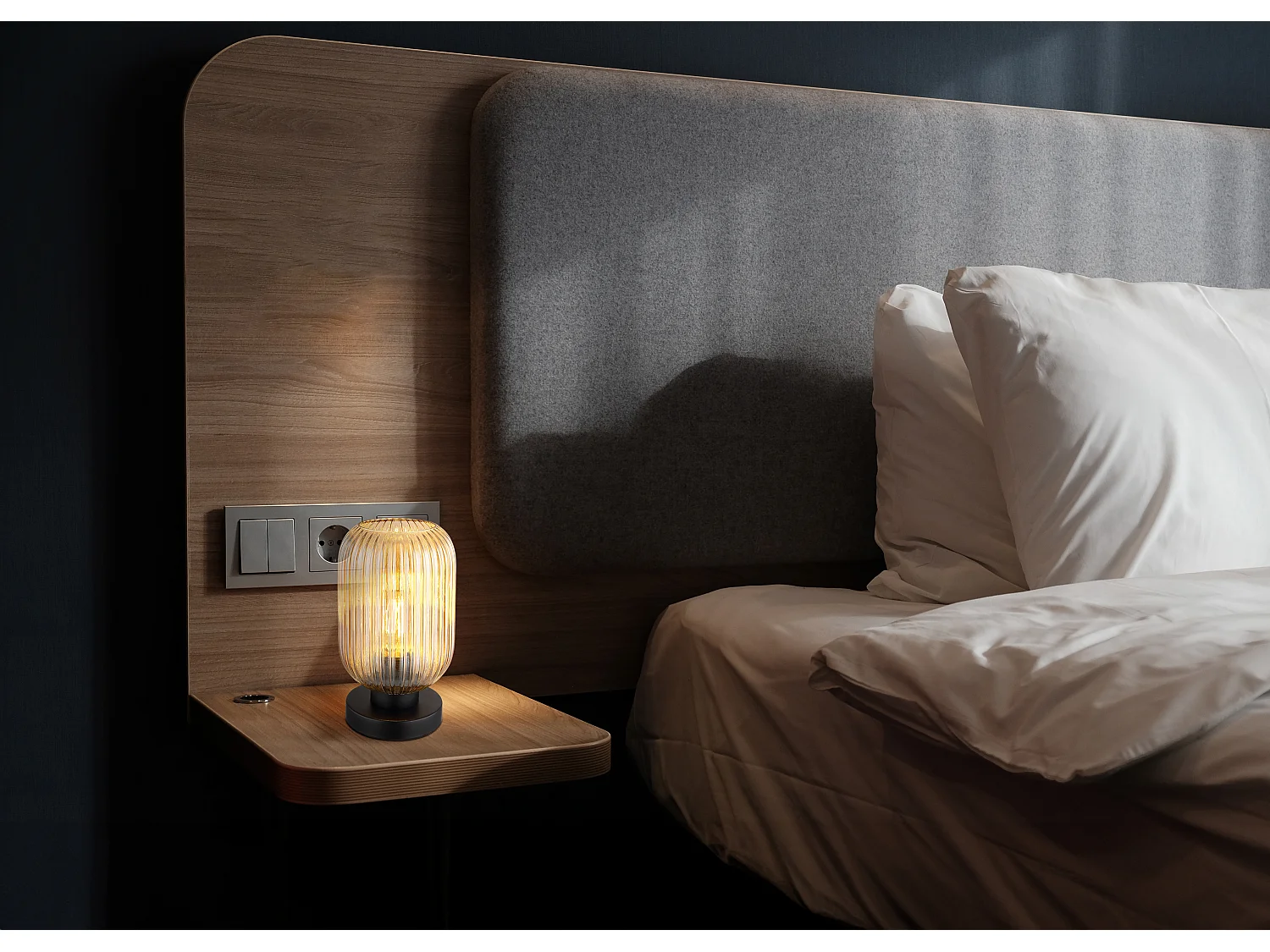 Lampe à poser métal noir mat, 1x E27