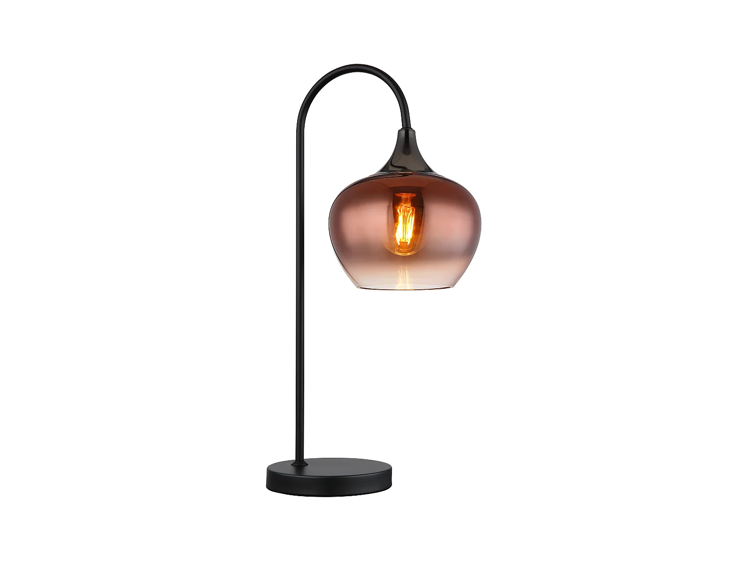 Lampe à poser métal noir mat, 1x E27