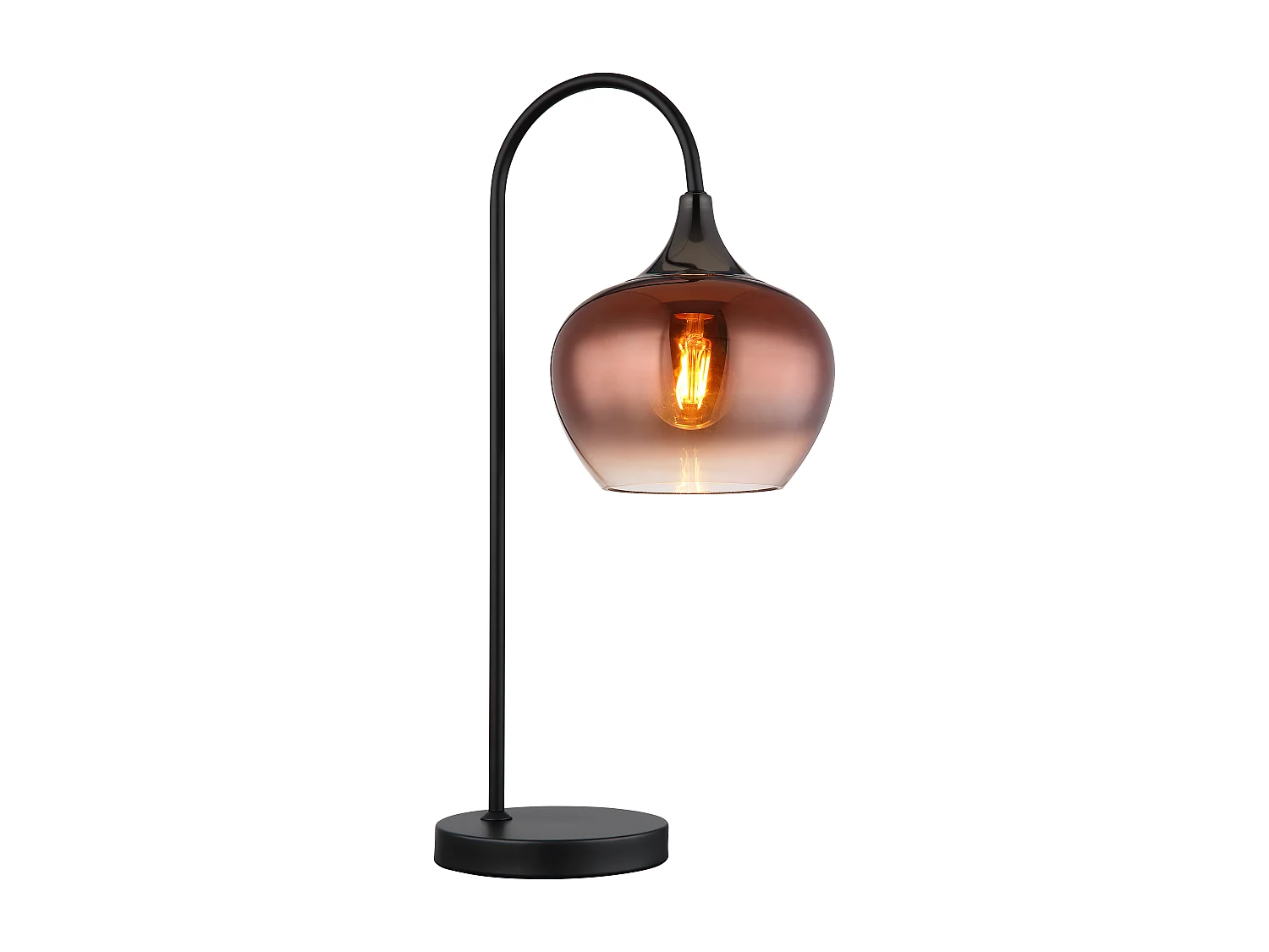 Lampe à poser métal noir mat, 1x E27