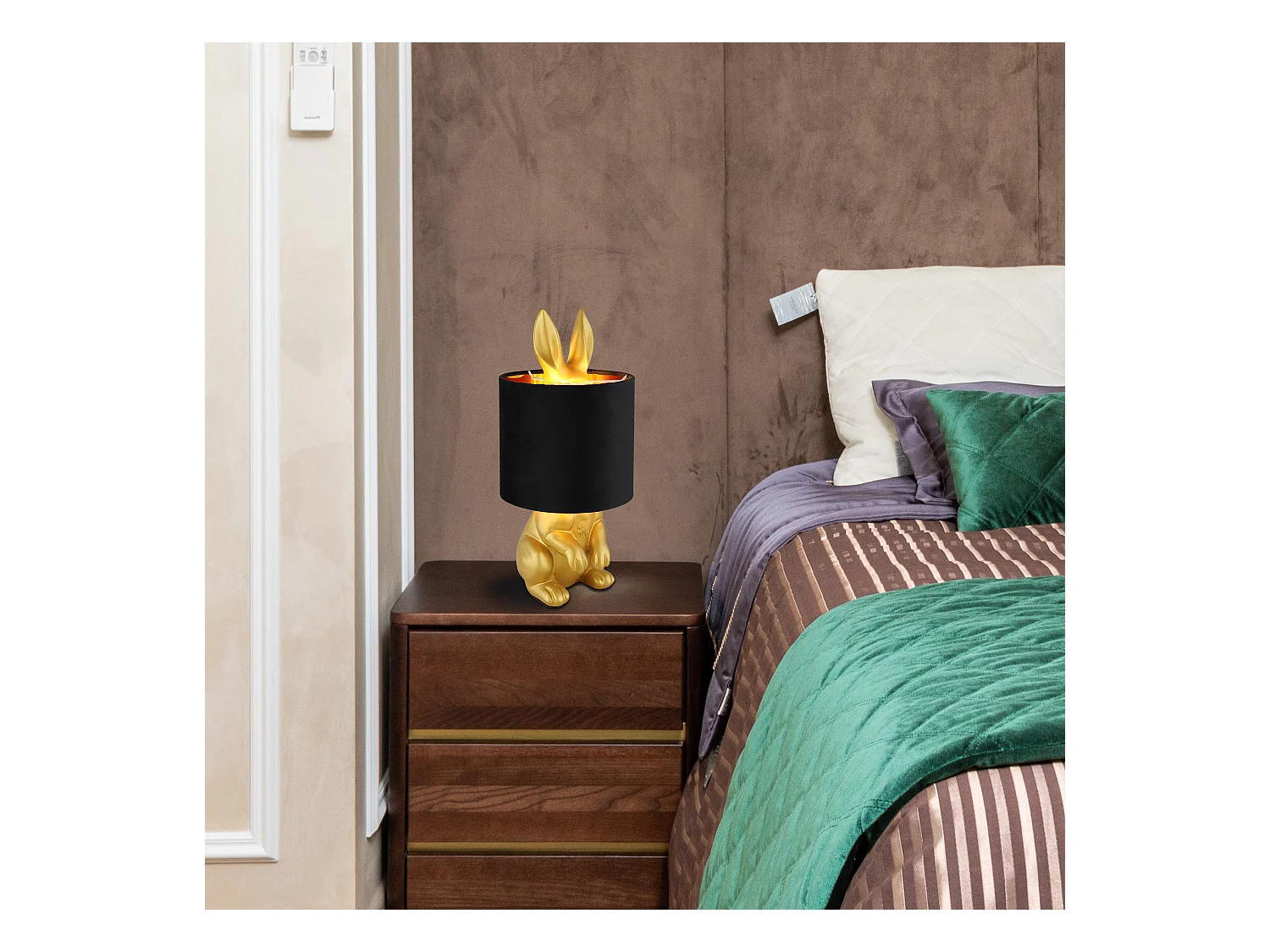 Tafellamp plastic goud dof, 1x E27