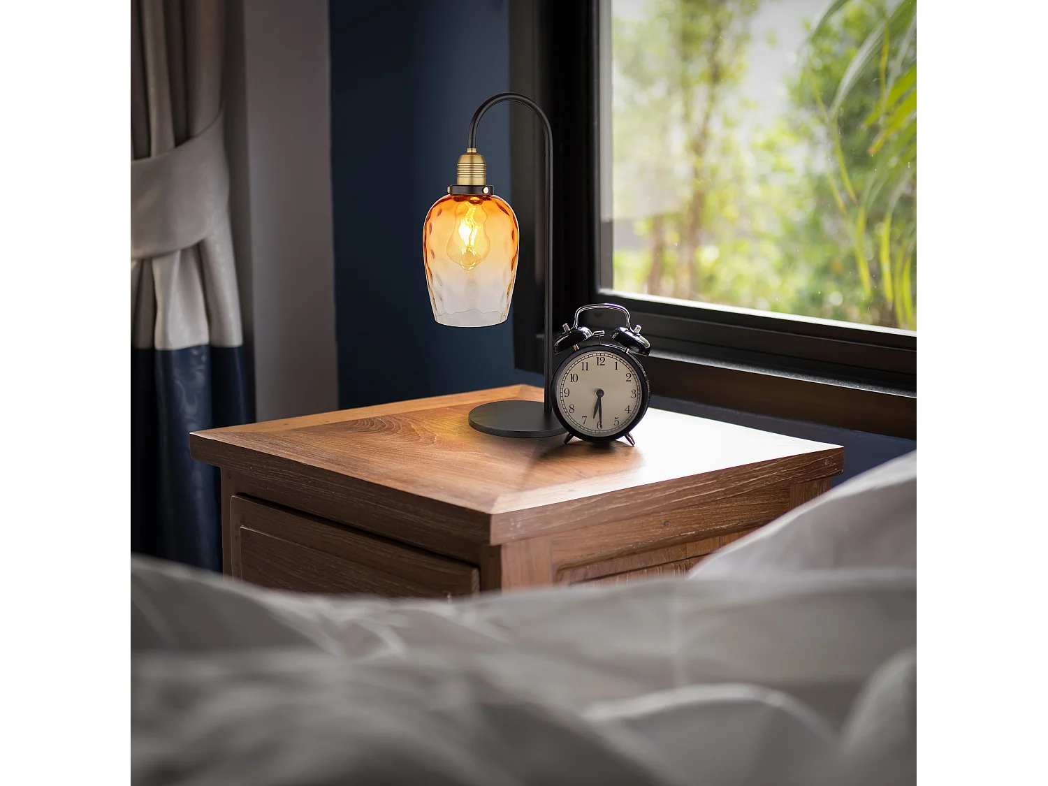 Lampe à poser métal noir mat, 1x E27