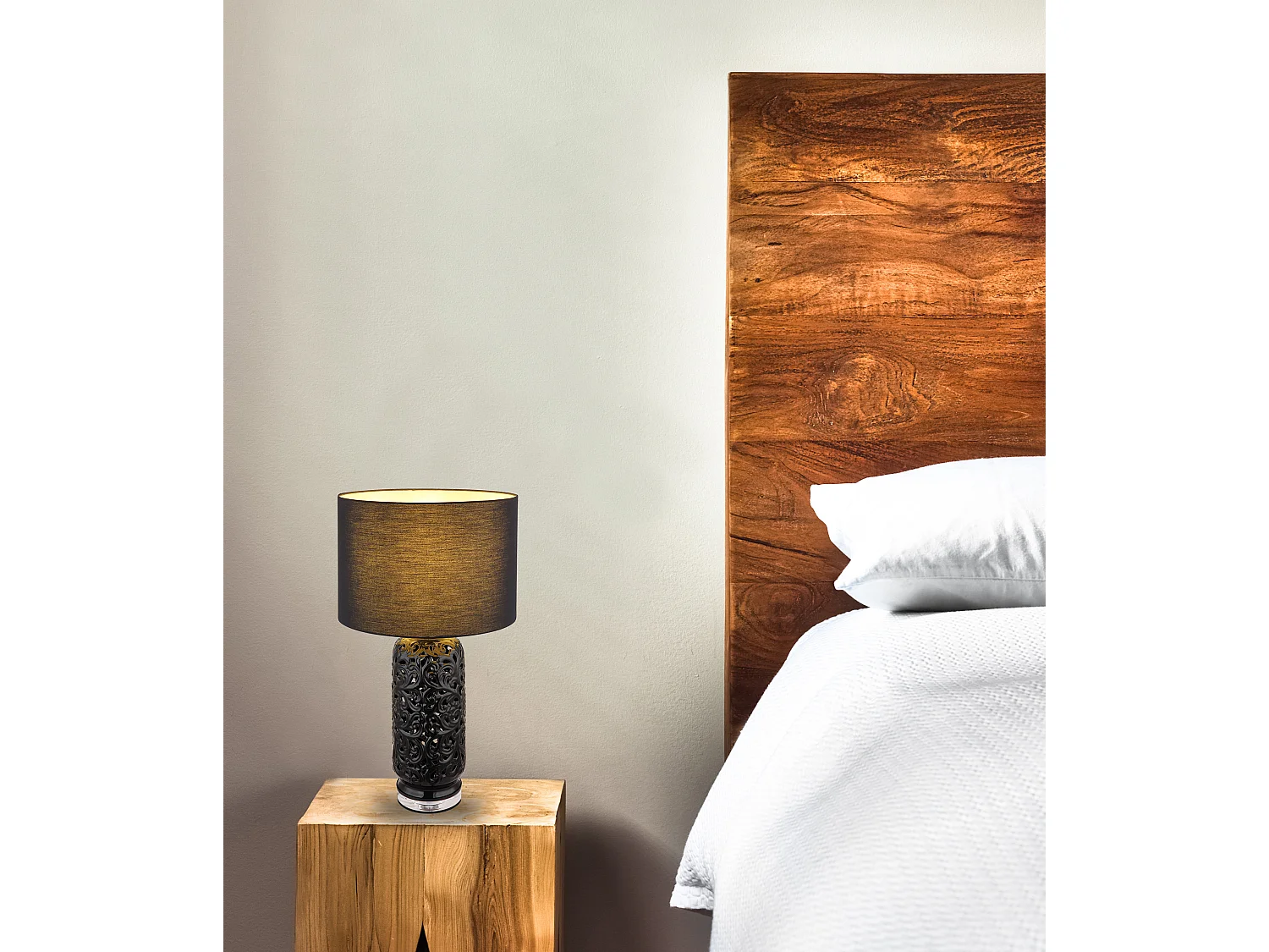 Tafellamp keramiek zwart dof, 1x E27