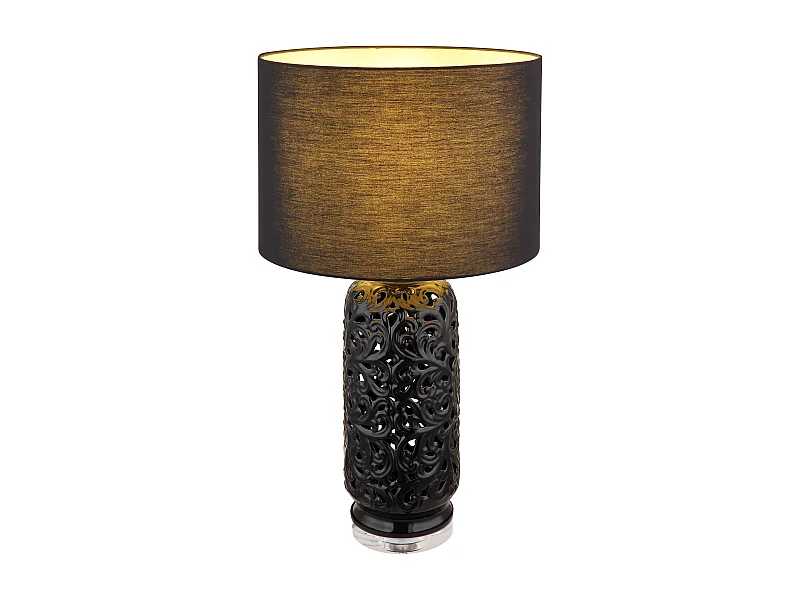 Lampe à poser céramique noir mat, 1x E27