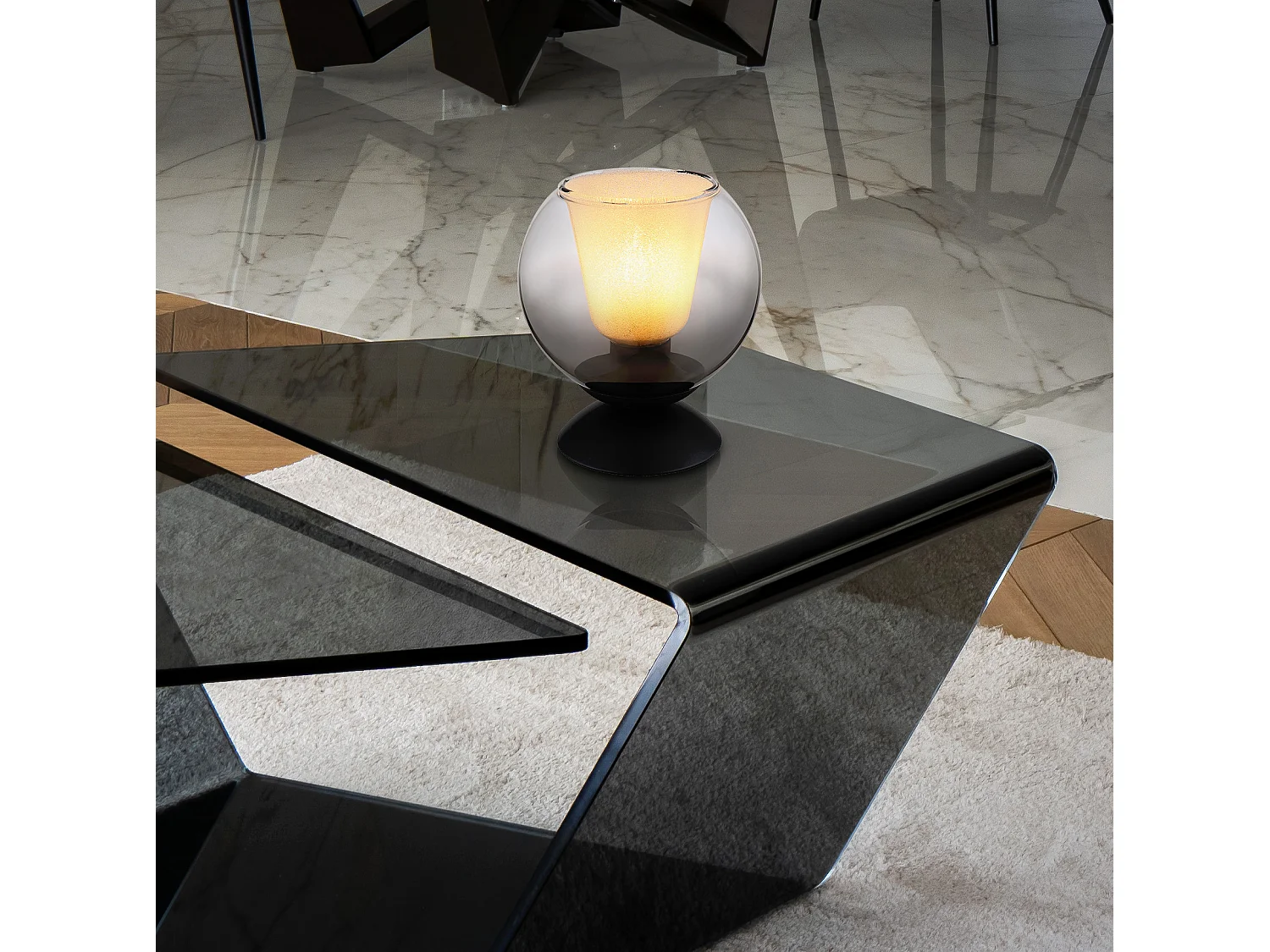 Lampe à poser métal noir mat, 1x E27