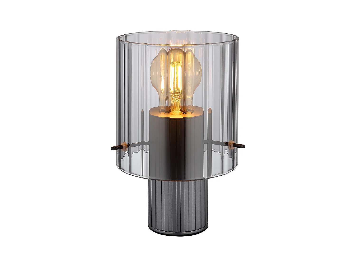 Tischleuchte Metall grau dunkel, 1x E27