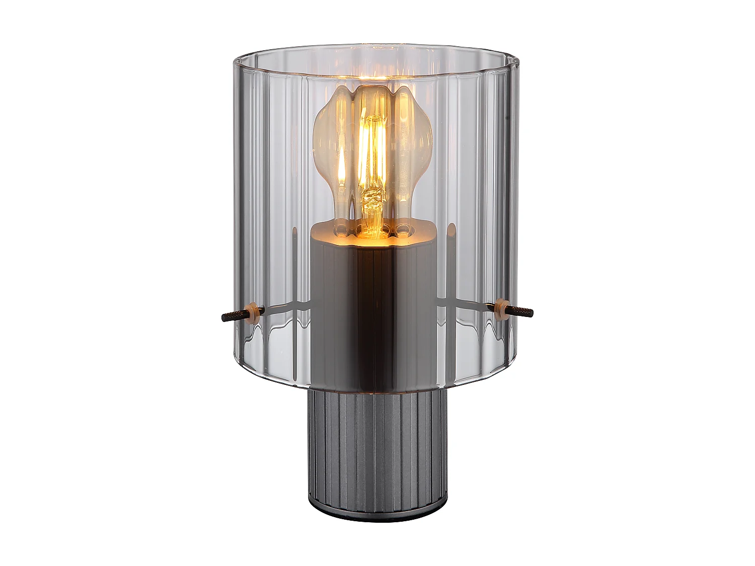 Tischleuchte Metall grau dunkel, 1x E27