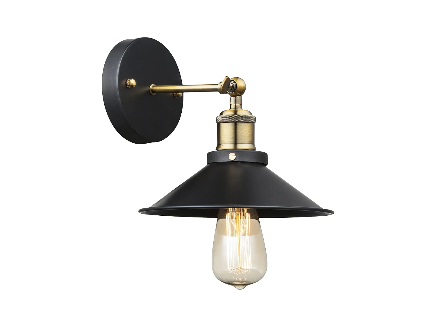 Wandleuchte Metall messingfarben, 1x E27