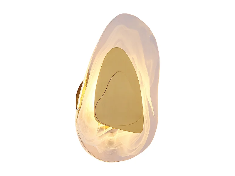 Wandlamp metaal messingkleurig dof, LED