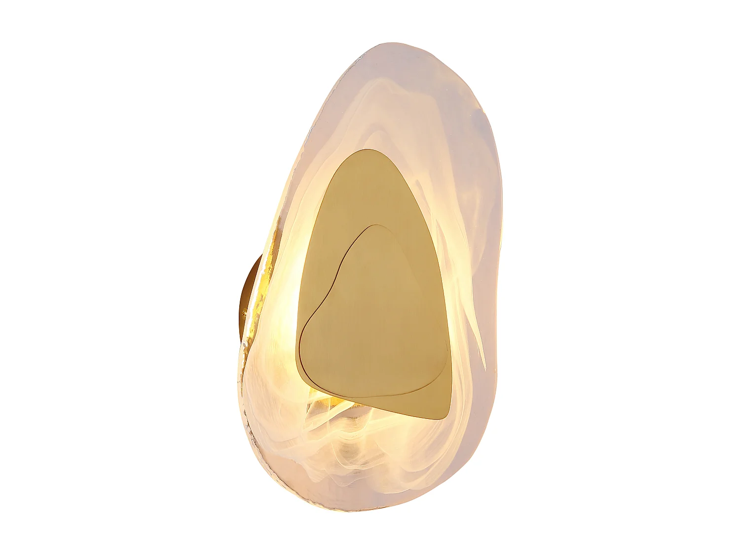 Applique murale métal couleur laiton mat, LED