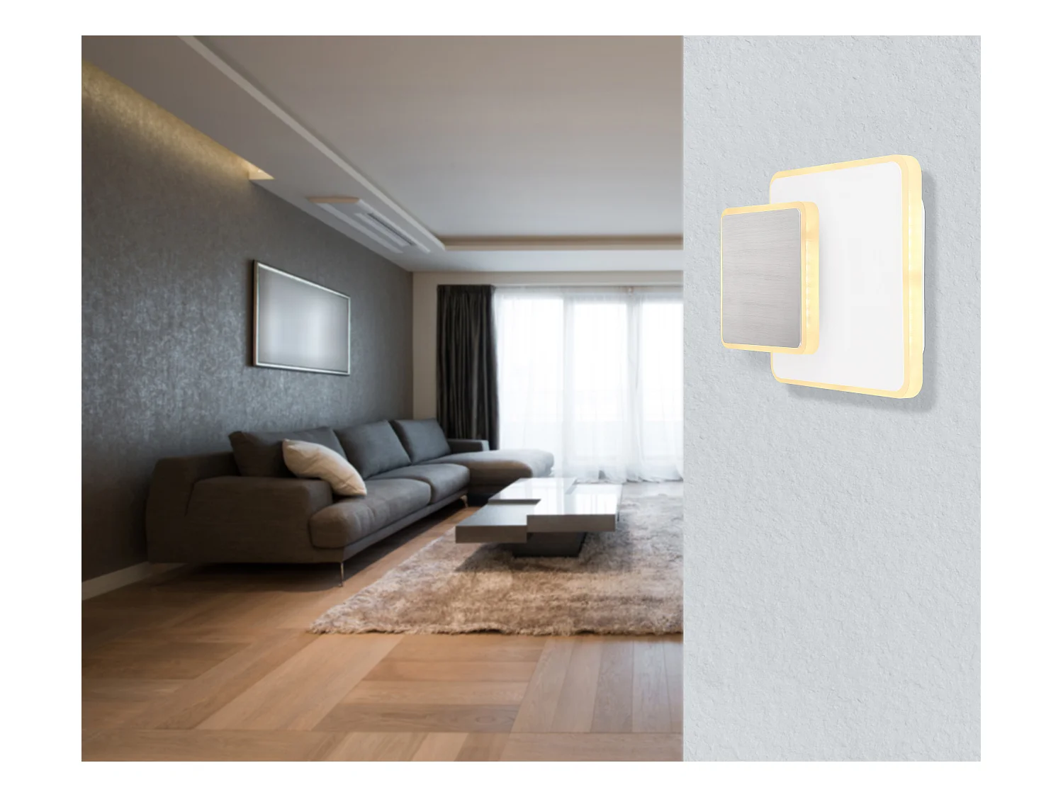 Applique murale métal blanc, LED