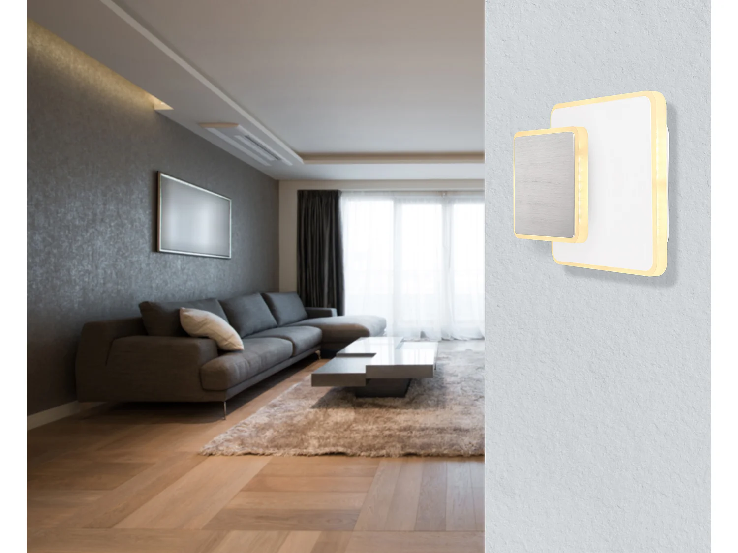 Applique murale métal blanc, LED