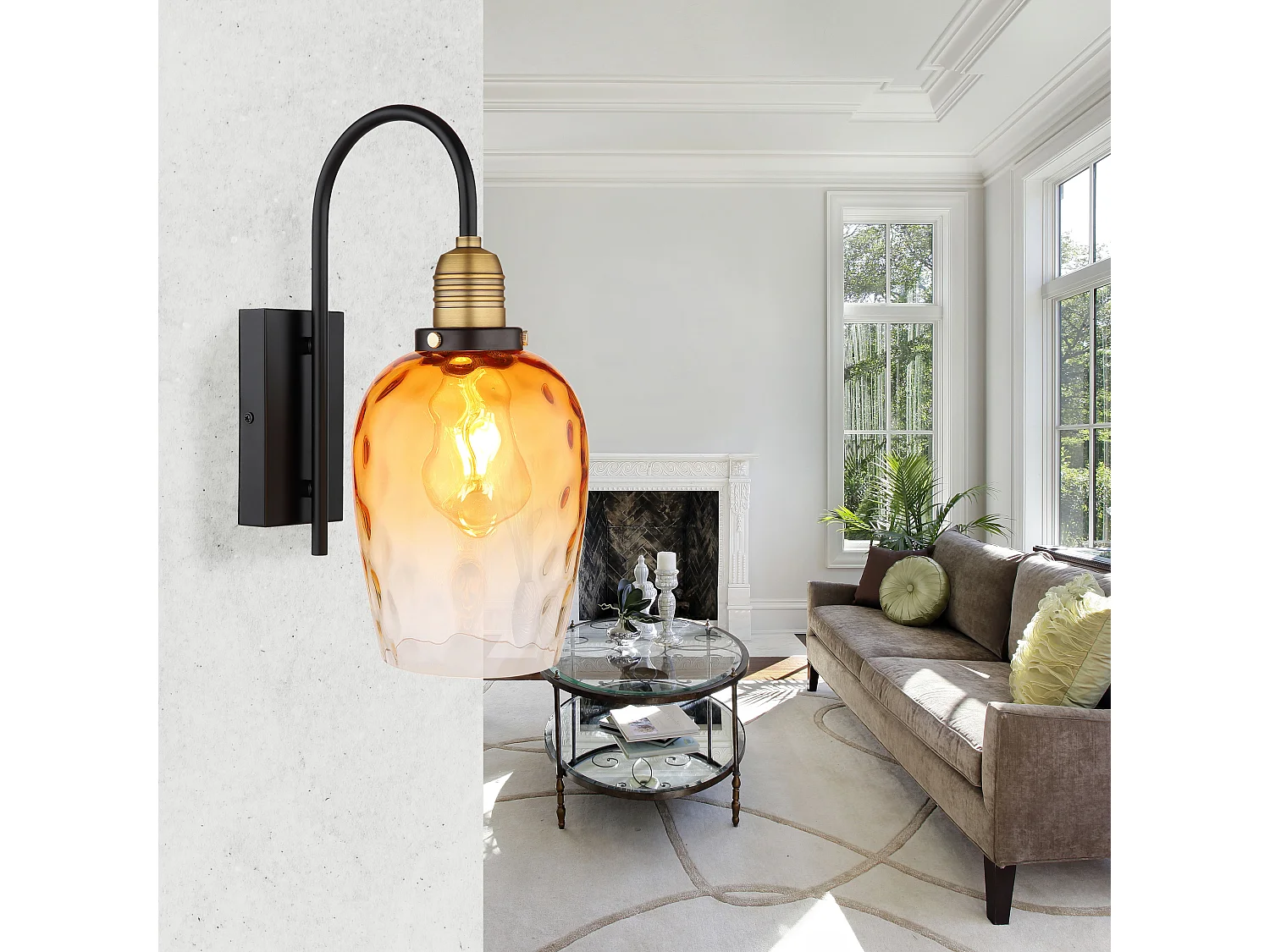 Applique metallo nero satinato, 1x E27