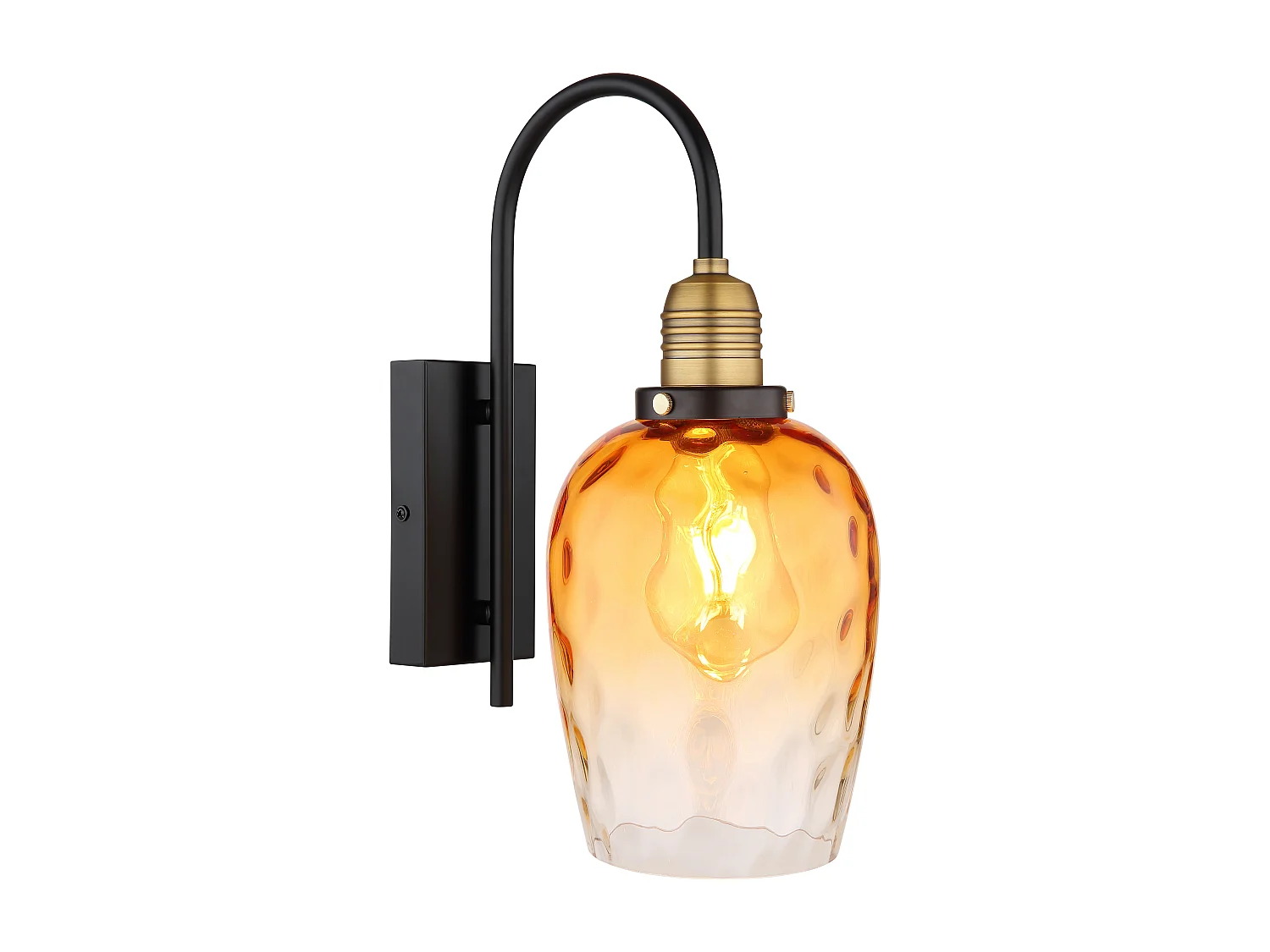 Wandleuchte Metall schwarz matt, 1x E27