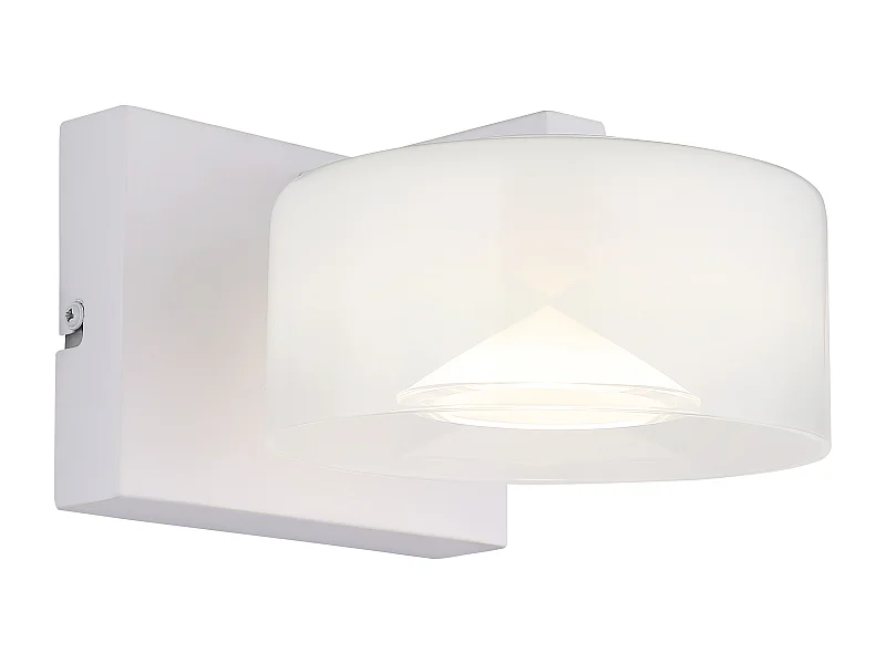 Applique murale métal blanc mat, LED