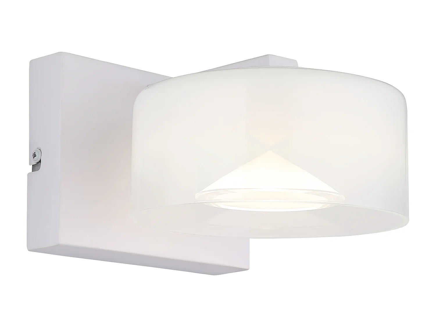 Applique murale métal blanc mat, LED