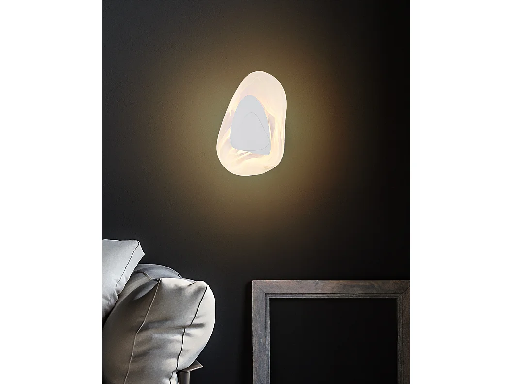 Applique murale métal blanc mat, LED
