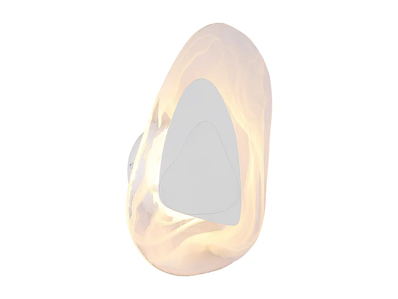 Applique murale métal blanc mat, LED