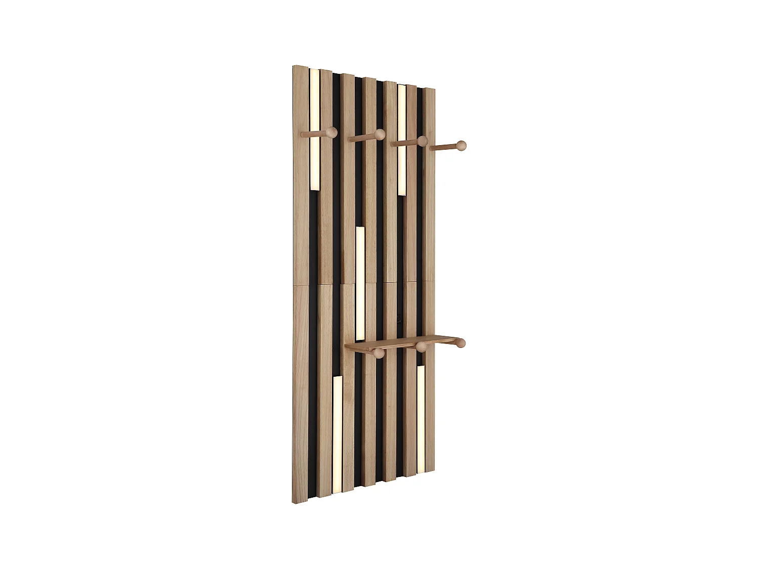 Applique murale métal noir mat, LED