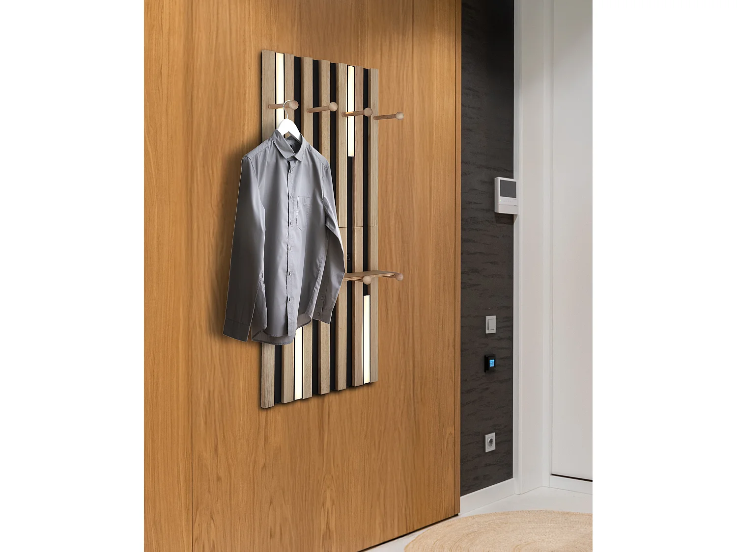 Applique murale métal noir mat, LED